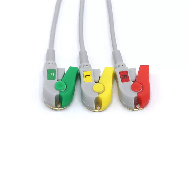 Electrocardiógrafo Alternativo compatible con Philips M1672A compatible con 3 cables conductores, IEC, estándar europeo, pinza/pinza