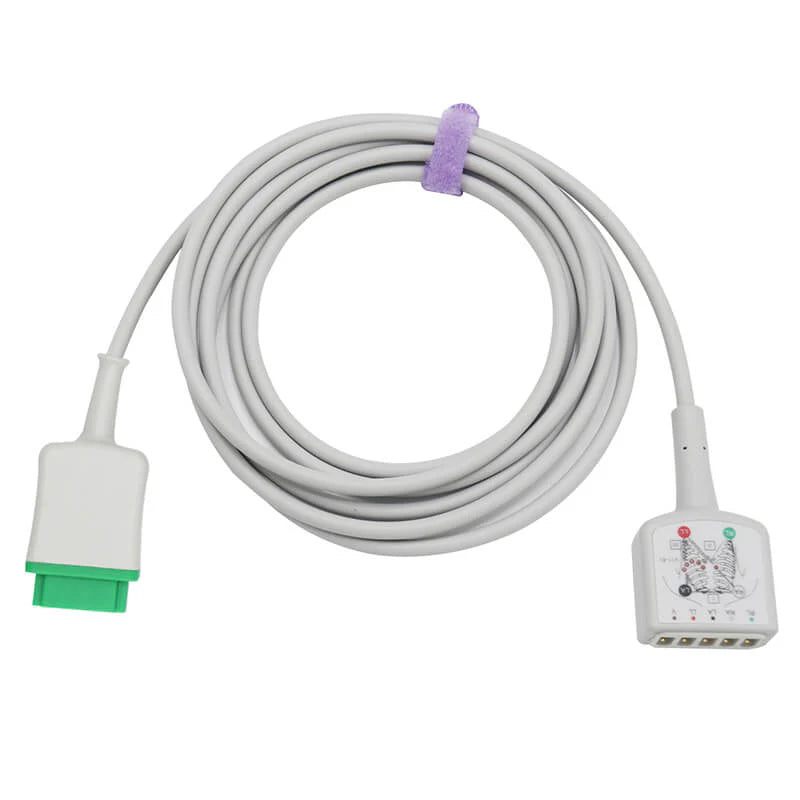 Cable de ECG alternativo para Marquette para 5 derivaciones AHA de 11 pines con conector de pinza/pinza