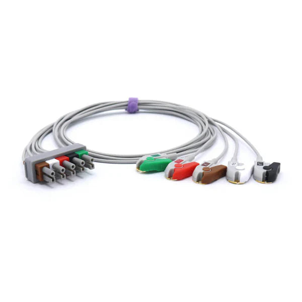 cable Electrocardiógrafo ECG Alternativo compatible con Philips M1621A compatible con 5 cables de derivación AHA de pinza/pinza