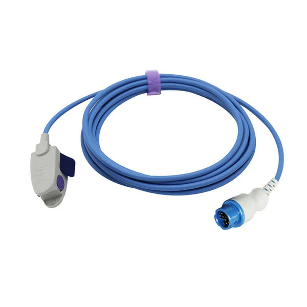 Sensor Spo2 compatible con Philips Pediatric Clip de 3m y conector de 12 pines