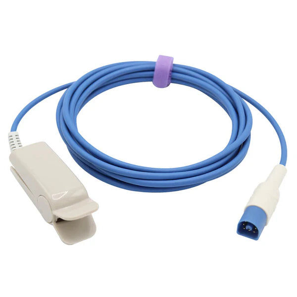 Sensor Spo2 Philips M1196A compatible con pinza para dedo para adultos, 3 m, conector de 8 pines