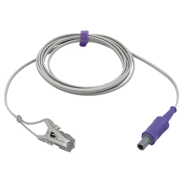Sensor de Spo2 veterinario Mindray compatible con clip para oreja y lengua de animal, 3 m, 6 pines, conector con llave de 40°