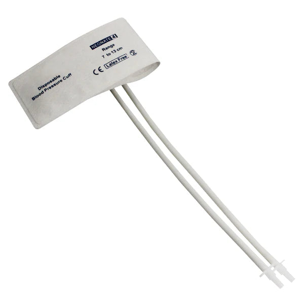 Manguito desechable de presión arterial no invasiva (NIBP) de doble tubo para uso veterinario en neonatos, de 7 a 13 cm, paquete de 10 unidades