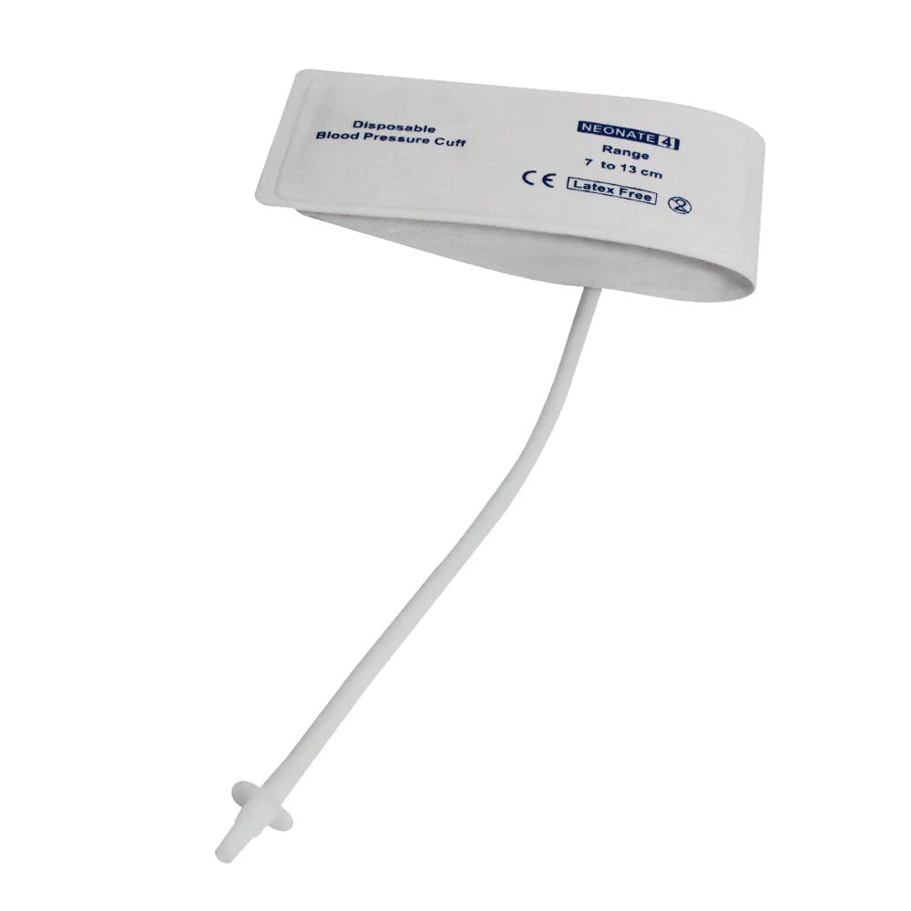 Manguito desechable de presión arterial no invasiva (NIBP) para uso veterinario en neonatos, tubo único de 7 a 13 cm, paquete de 10