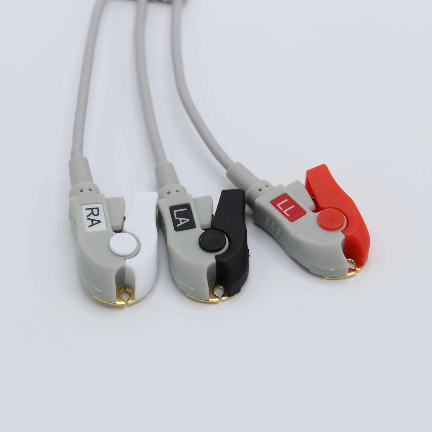 Cable de ECG alternativo para Biolight para 3 derivaciones AHA, conector a presión de 12 pines