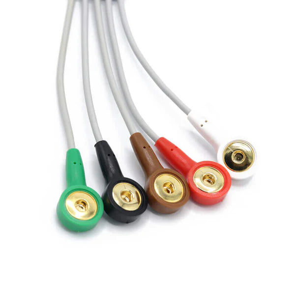 Cable de ECG Philips M1977A compatible con 5 derivaciones y conector AHA de 12 pines.