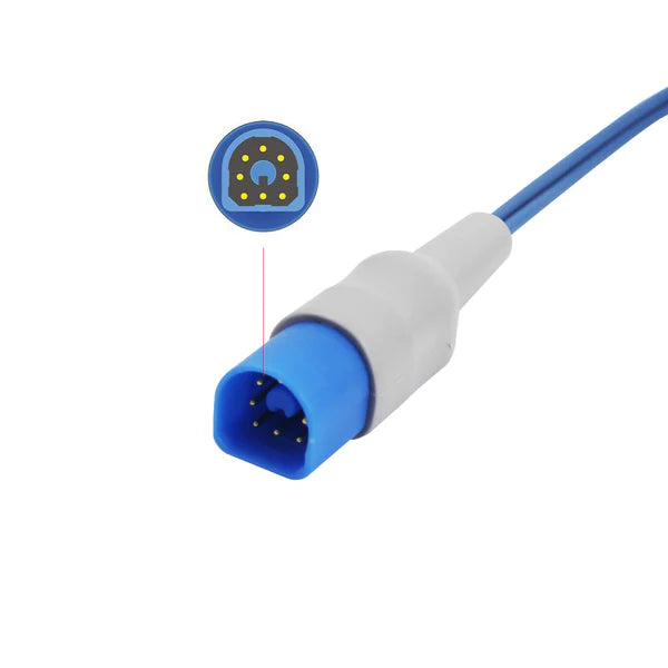 Sensor Spo2 Philips M1196A compatible con pinza para dedo para adultos, 3 m, conector de 8 pines