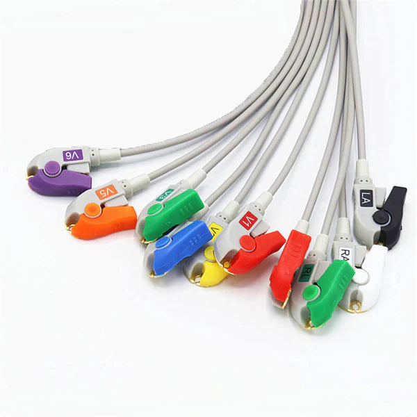 Cable de EKG Philips 9293-042-50 compatible con 10 derivaciones, conector AHA de 15 pines