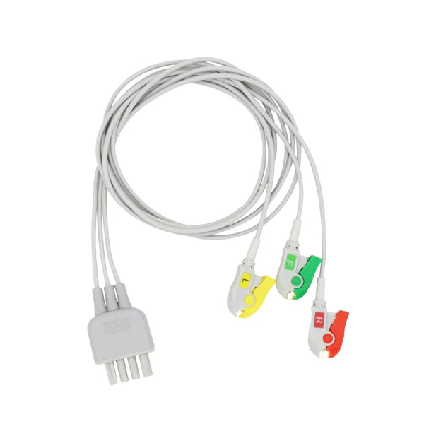 Cable de pinza/pinza AHA BR-903P compatible con ECG Nihon Kohden de 3 derivaciones
