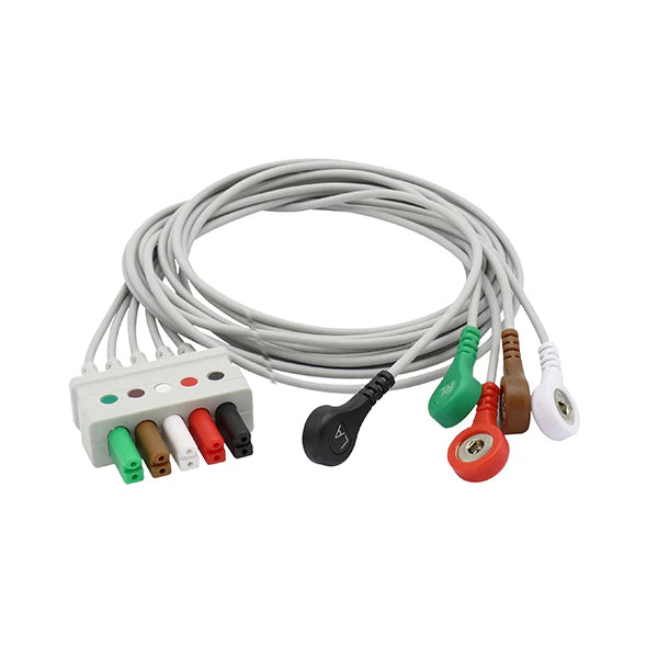Cables de ECG de 5 derivaciones compatibles con Draeger Siemens 5956458 AHA Snap