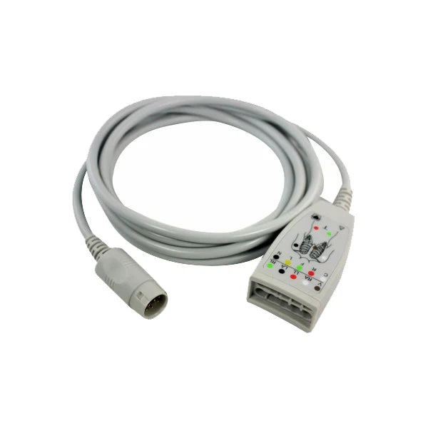 Cable troncal de ECG Philips M1668A compatible con 5 cables a conector de 12 pines AHA