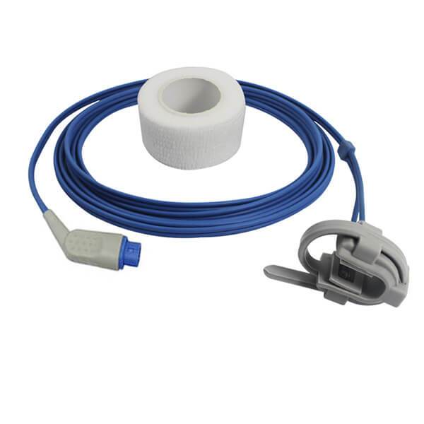 Compatible con sensor Spo2 para Philips Multi-site, conector de 3m y 12 pines