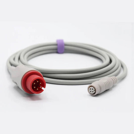 Cable adaptador AAMI IBP compatible con conector B. Braun de 6 pines.