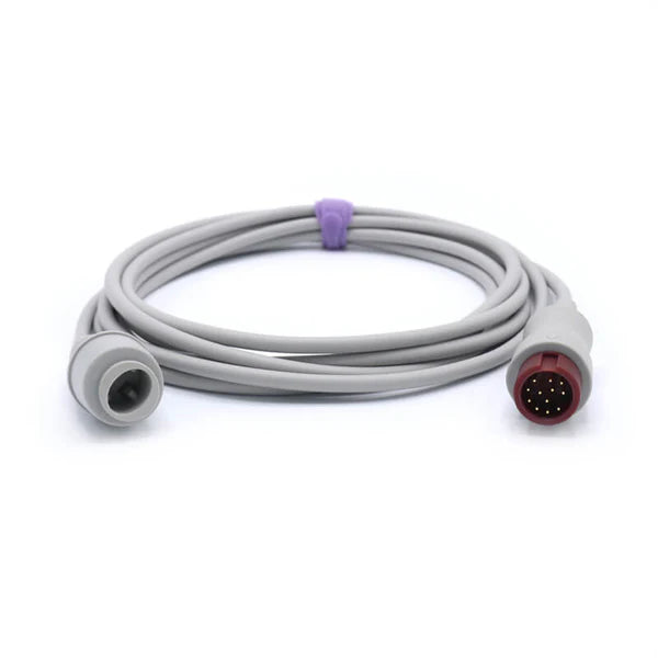 Cable adaptador de presión arterial invasiva IBP para Mindray 0010-21-12179, conector Edward.