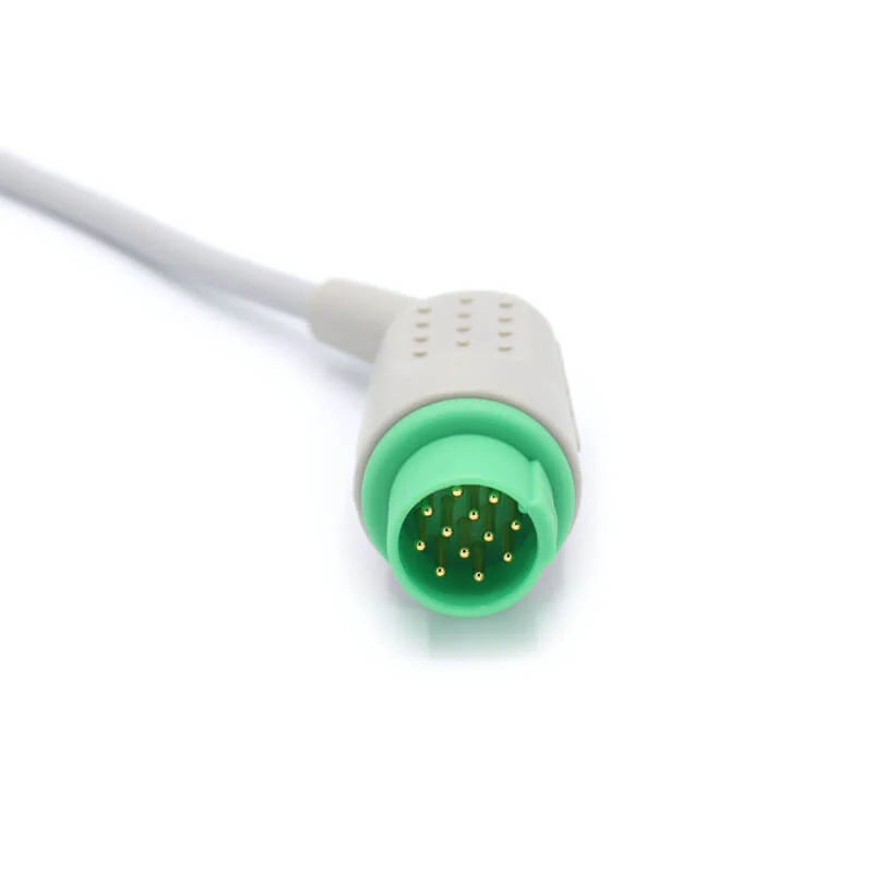 Cable de ECG Schiller compatible con 3 derivaciones, conector estándar AHA de pinza/pinza