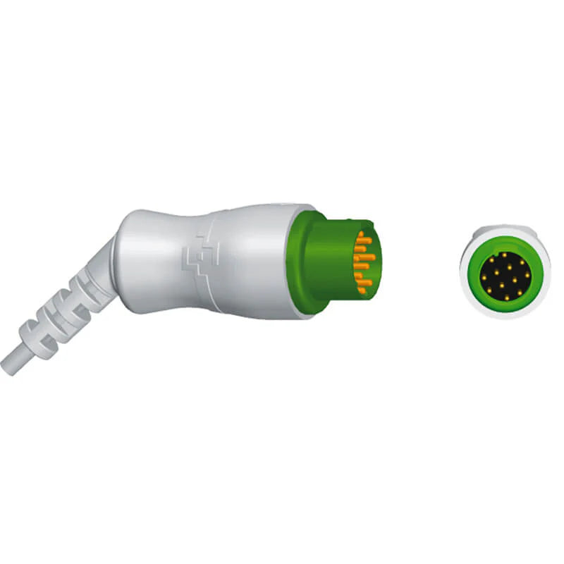 Cable de ECG Biolight compatible con 3 derivaciones AHA, conector a presión de 12 pines