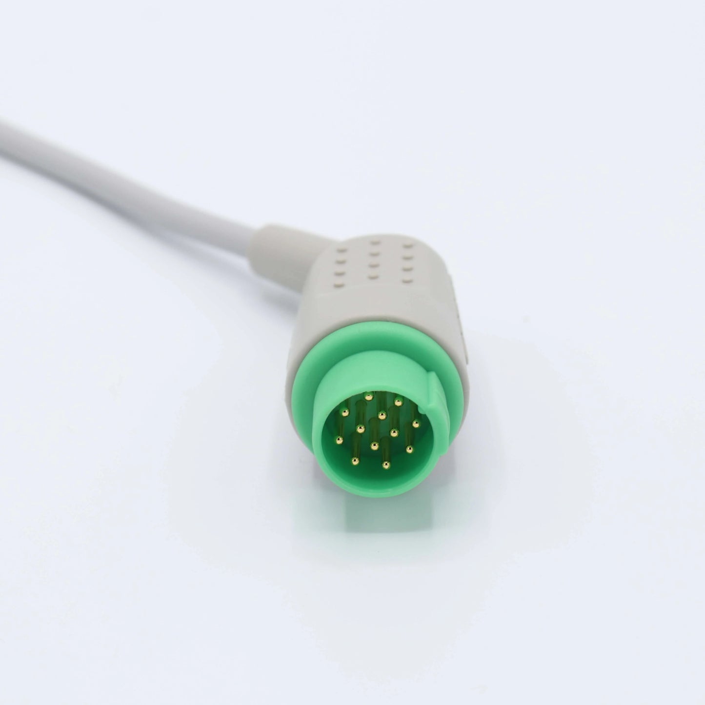 Cable de ECG alternativo para Biolight para 3 derivaciones AHA, conector a presión de 12 pines