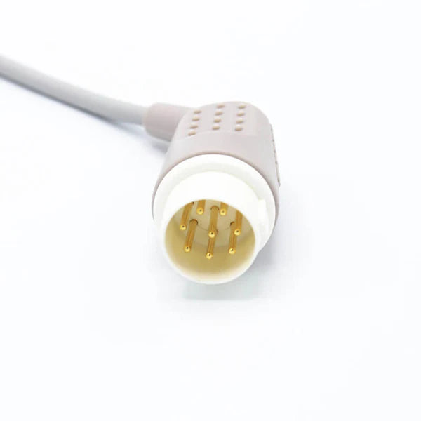 Cable de ECG Philips compatible con 3 cables conductores y conector de pinza AHA de 8 pines