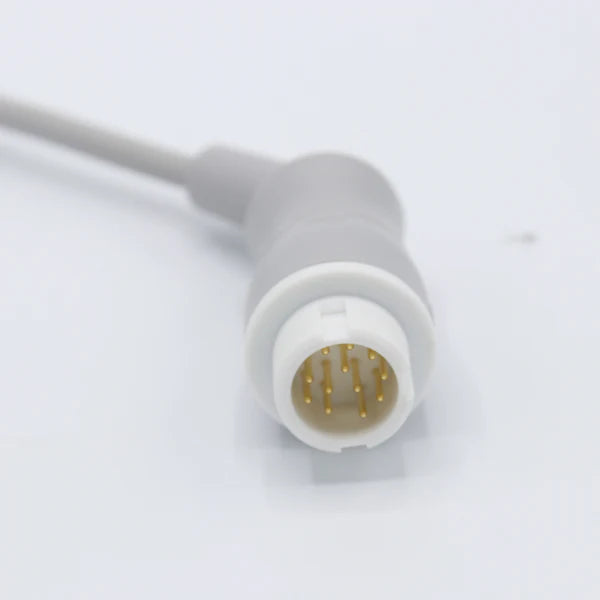 Cable de ECG Philips compatible con 5 derivaciones, conector IEC estándar europeo de 12 pines.