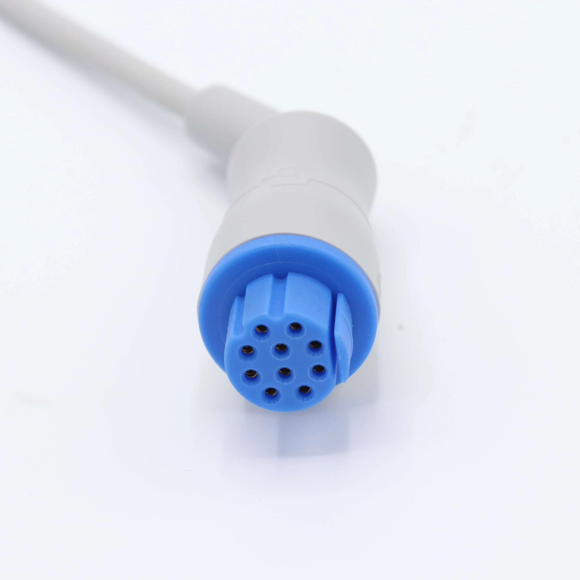 Cable de ECG compatible con GE Datex-Ohmeda con 5 derivaciones, conector de pinza 4.0, redondo, 10 pines, AHA