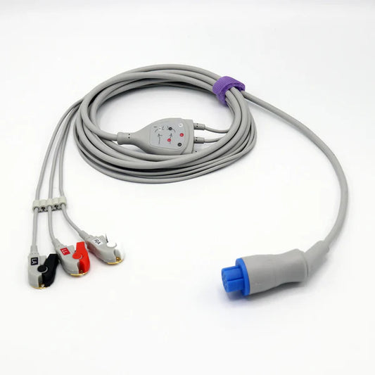 Cable de ECG alternativo para Datex-Ohmeda para 3 derivaciones y conector de pinza AHA