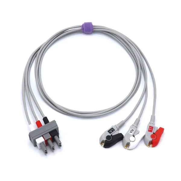 cable Electrocardiógrafo ECG Alternativo compatible con Philips M1603A compatible con 3 cables de derivación AHA de pinza/pinza