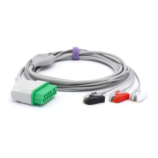 Conector para pinza alternativo para Nihon Kohden ECG 3 cables conductores AHA
