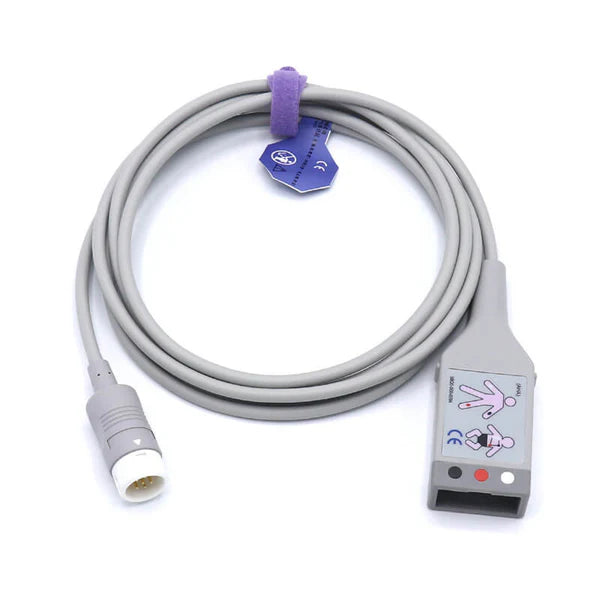 Cable troncal de ECG Philips M1500A compatible con 3 conductores a conector de 12 pines AHA Latex