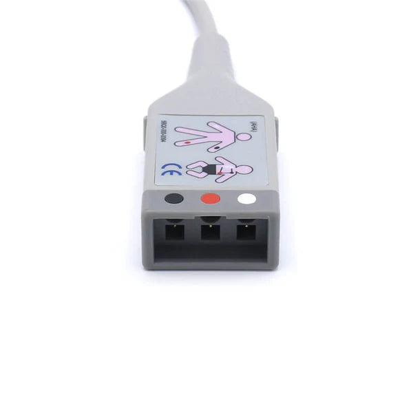 Cable troncal de ECG Philips M1500A compatible con 3 conductores a conector de 12 pines AHA Latex