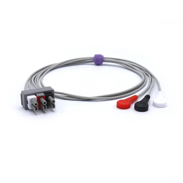 Cable de ECG Philips M1605A compatible con 3 derivaciones y conector AHA a presión