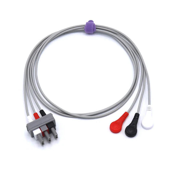 Cable de ECG Philips M1605A compatible con 3 derivaciones y conector AHA a presión