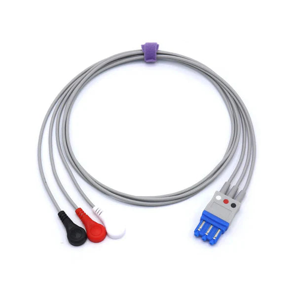Cables conductores Philips ECG 3 compatibles M1673A AHA Snap
