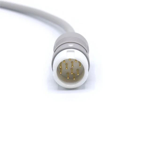 Cable troncal de ECG Alternativo compatible con Philips M1669A de 3 conductores a conector IEC de 12 pines