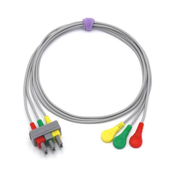 Cables conductores Philips ECG 3 compatibles M1613A IEC estándar europeo Snap