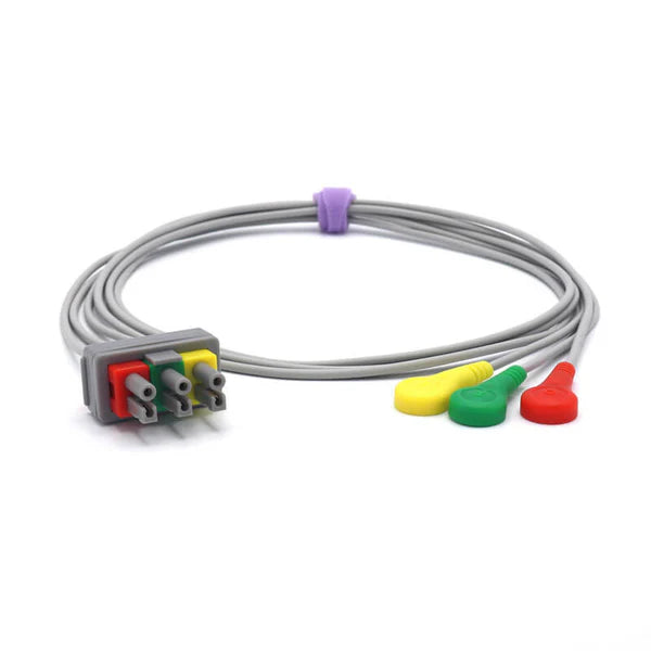 Cables conductores Philips ECG 3 compatibles M1613A IEC estándar europeo Snap