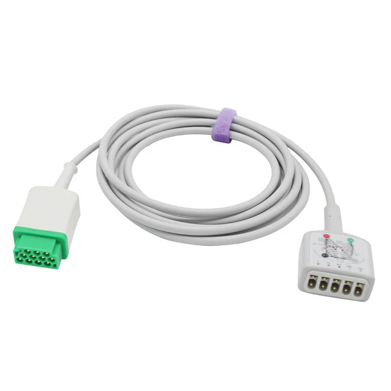 Cable de ECG alternativo para Marquette para 5 derivaciones AHA de 11 pines con conector de pinza/pinza