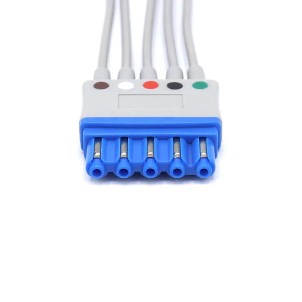 Electrocardiógrafo ECG Alternativo compatible con Philips M1968A 989803125841, 5 cables de derivación AHA de pinza/pinza