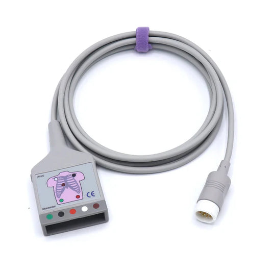 Cable troncal de ECG Philips M1520A compatible con conector de 5 cables a 12 pines AHA