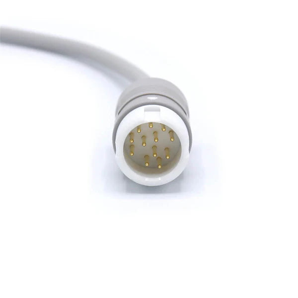 Cable de ECG Philips M1977A compatible con 5 derivaciones y conector AHA de 12 pines.