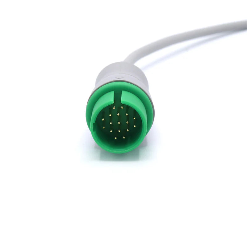 Cable de ECG Spacelabs compatible con 5 derivaciones AHA de 17 pines con conector de pinza