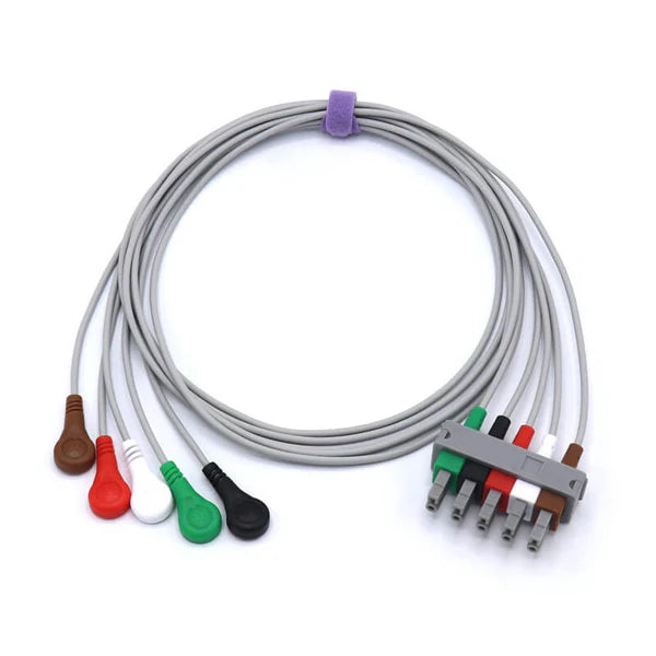 Conector a presión AHA de 5 cables de ECG Philips M1625A compatible