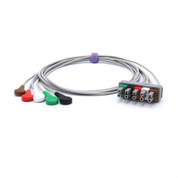 Conector a presión AHA de 5 cables de ECG Philips M1625A compatible