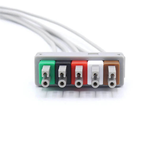Conector a presión AHA de 5 cables de ECG Philips M1625A compatible