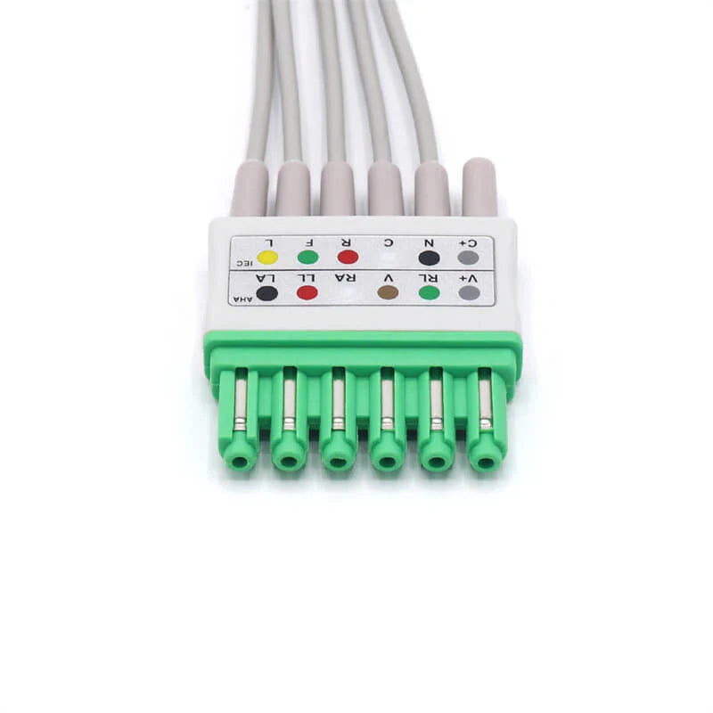 Conector a presión de 5 cables de ECG compatibles con Draeger-Siemens Infinity