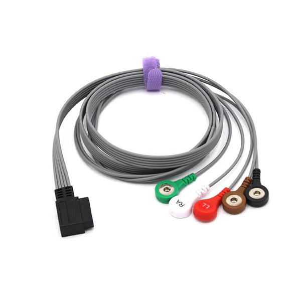 Holter ECG Philips M4725A compatible con 5 cables y conector a presión Zymed DigiTrak-Plus AHA