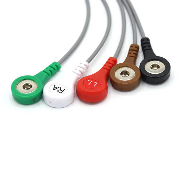 Holter ECG Philips M4725A compatible con 5 cables y conector a presión Zymed DigiTrak-Plus AHA