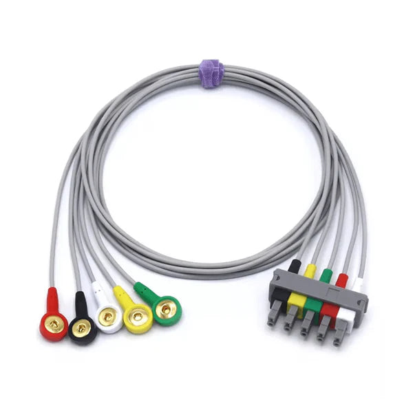 Conector a presión estándar europeo IEC Philips M1635A ECG de 5 cables compatible.