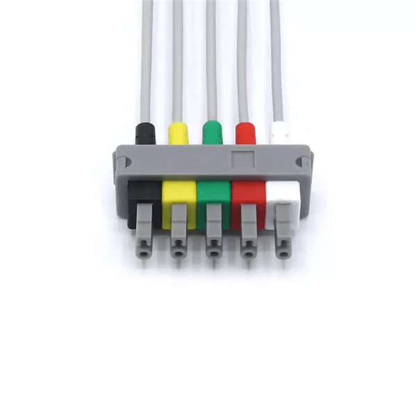 Conector a presión estándar europeo IEC Philips M1635A ECG de 5 cables compatible.