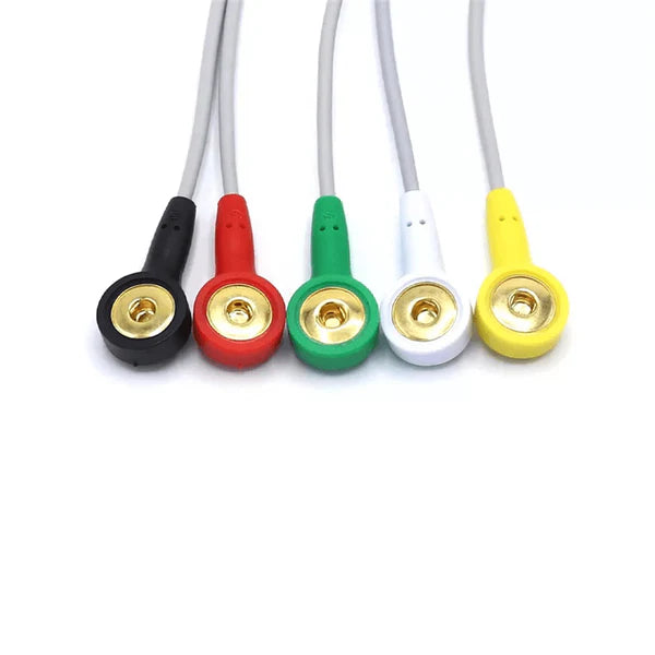 Conector a presión estándar europeo IEC Philips M1635A ECG de 5 cables compatible.