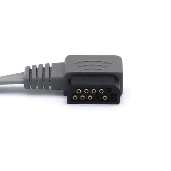 Holter ECG compatible con Philips M4725A  con 5 cables, estándar europeo IEC, conector a presión Zymed DigiTrak-Plus